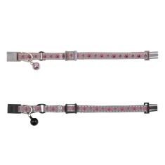 Reflektierendes Kätzchenhalsband mit Schelle grau-rosa Schelle in rosa Reflektierendes Kätzchenhalsband mit Schelle grau-rosa Schelle in rosa